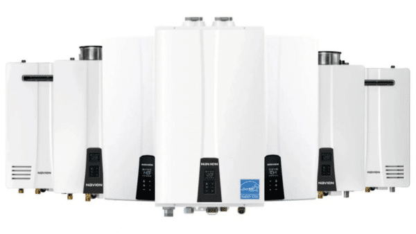 Several tankless water heaters